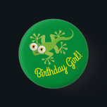 Bóton Redondo 2.54cm Botão Gecko Lizards Birthday Girl Party Cute Kids<br><div class="desc">Adoráveis lagartos de lagartas de lagartixa coloridas, design de festas bonitinhas de aniversário é perfeito para uma criança que adora répteis para a sua festa de festa de aniversário! Personalize o texto para torná-lo seu. O olhar e a sensação modernos é a forma perfeita de celebrar o seu pequeno que...</div>