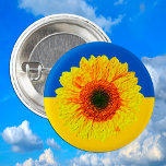 Bóton Redondo 2.54cm Botão Girassol e Ucraniano / Flor Ucrânia<br><div class="desc">Botões: Bandeira Ucraniana e Ucrânia com pintura de girassol</div>