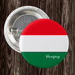 Bóton Redondo 2.54cm Botão Hungria, Bandeira Húngara patriótica<br><div class="desc">Botões: Hungria e Bandeira Húngara - Ame o meu país,  viagem,  feriado,  patriotas nacionais/adeptos desportivos</div>