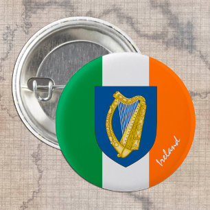 Bóton Redondo 2.54cm Botão Irlanda, moda de bandeira irlandesa patrióti