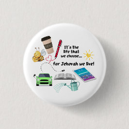 Bóton Redondo 2.54cm Botão JW - Pino para pioneiros