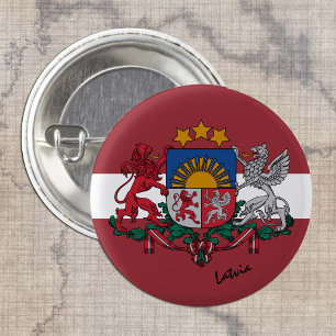 Bóton Redondo 2.54cm Botão Letónia, moda de bandeira letã patriótica