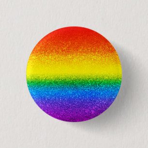 Bóton Redondo 2.54cm Botão LGBT Glitter Glitter Arco-Íris