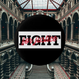 Bóton Redondo 2.54cm Botão Luta pela Justiça - Negrito e Poderoso