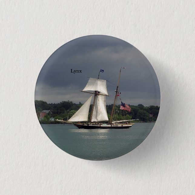 Bóton Redondo 2.54cm botão Lynx (Frente)