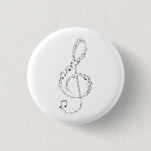 Bóton Redondo 2.54cm Botão musical