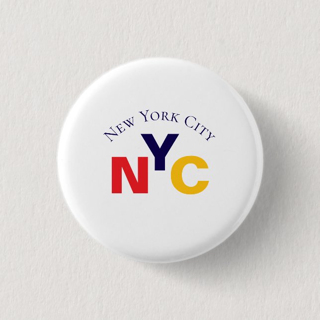 Bóton Redondo 2.54cm Botão NYC - Souvenir Nova Iorque Clássico (Frente)