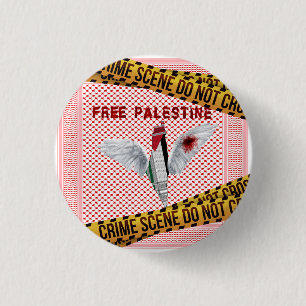 Bóton Redondo 2.54cm Botão Palestina Livre - Pino Palestina