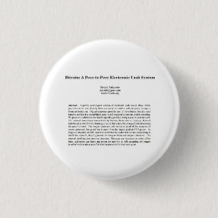 Bóton Redondo 2.54cm Botão Papel Bitcoin