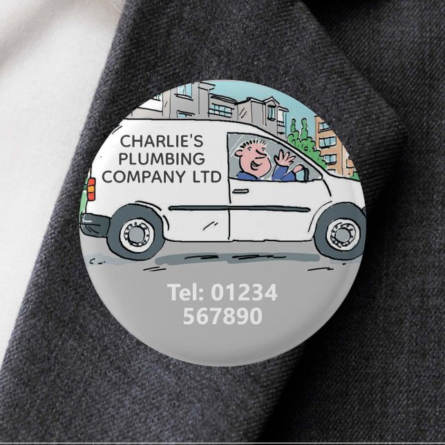 Bóton Redondo 2.54cm Botão Pequena empresa com nome na empresa Van (Criador carregado)