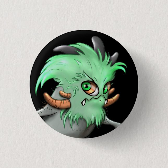 BÓTON REDONDO 2.54CM BOTÃO PEQUENO 2 DO MONSTRO ESTRANGEIRO BONITO (Frente)