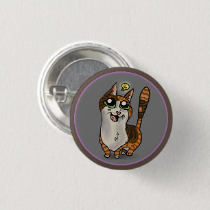 Bóton Redondo 2.54cm Botão Personalizado de Cat do Estudo Auxiliar