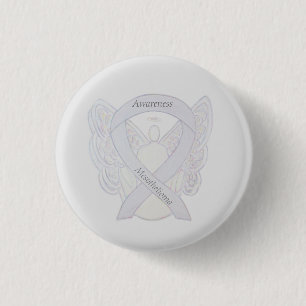 Bóton Redondo 2.54cm Botão Personalizado do Anjo da Fita de Sensibiliz