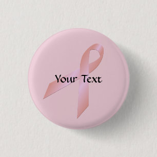 Bóton Redondo 2.54cm Botão Personalizado do Cancer de Fita Rosa