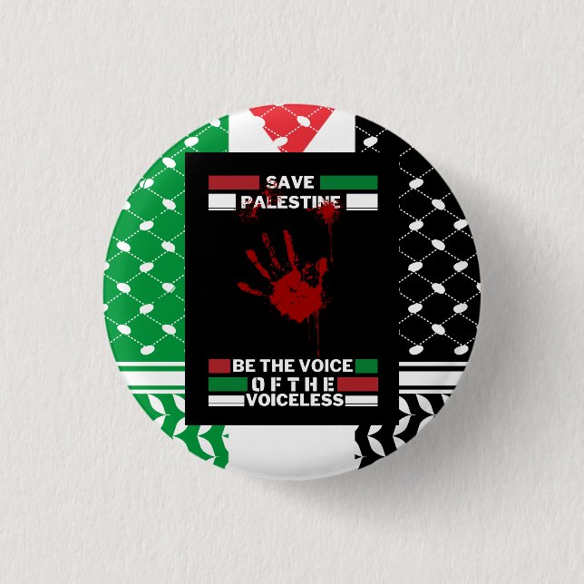 Bóton Redondo 2.54cm Botão Pin Livre Palestina no Tema da Bandeira Pale (Frente)