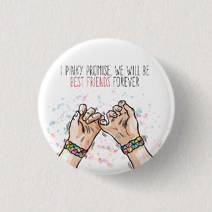 Bóton Redondo 2.54cm Botão Pin Promise Pin dos Melhores Amigos Pinky