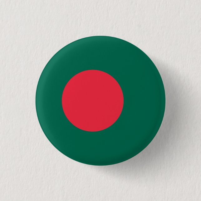 Bóton Redondo 2.54cm Botão Pinback Patriótico de Bangladesh (Frente)