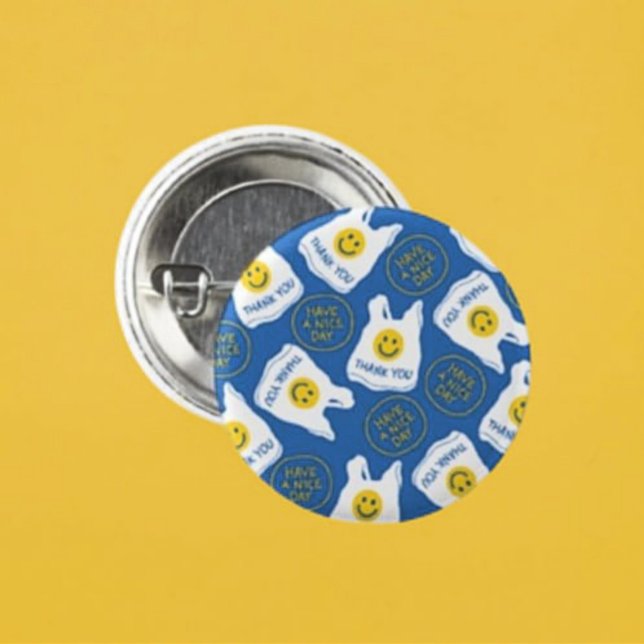 Bóton Redondo 2.54cm Botão Pop sorridente (Criador carregado)