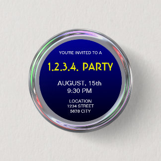 Bóton Redondo 2.54cm Botão prateado para o texto, o logotipo ou a