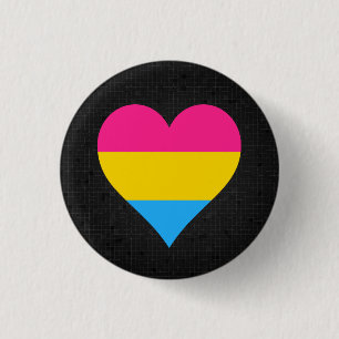 Bóton Redondo 2.54cm Botão preto da bandeira da pansexualidade