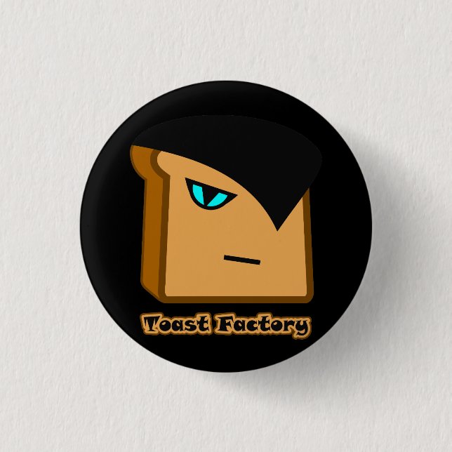 Bóton Redondo 2.54cm Botão preto de Ruan Toastie (Frente)