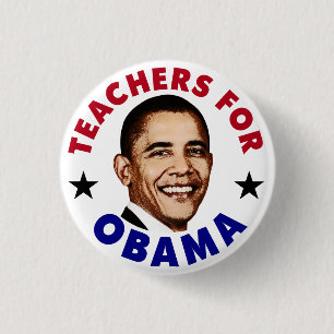 Bóton Redondo 2.54cm Botão Professores Para Obama