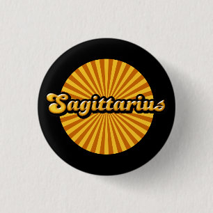 Bóton Redondo 2.54cm Botão Retro Zodiac Sagittarius Pinback