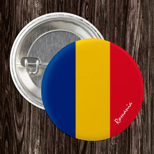 Bóton Redondo 2.54cm Botão Romênia, Bandeira Romena Patriótica
