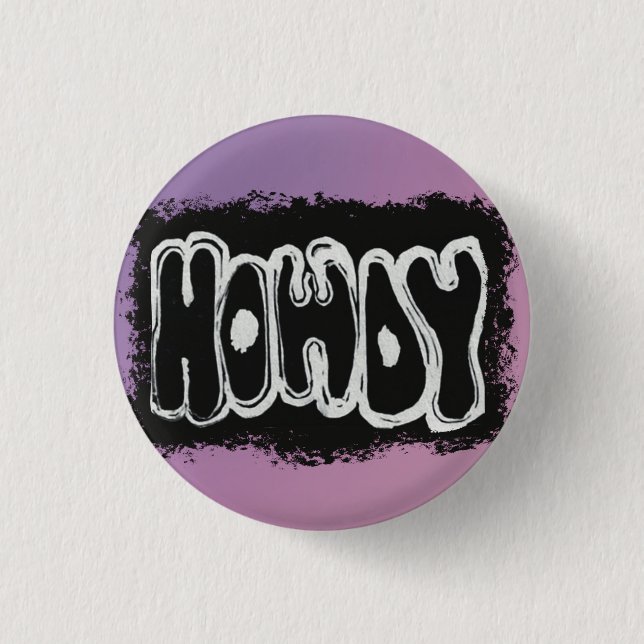 Bóton Redondo 2.54cm Botão Rosa Howdy (Frente)