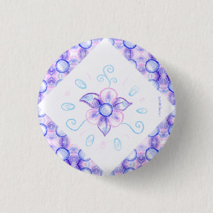 Bóton Redondo 2.54cm Botão roxo brilhante da flor