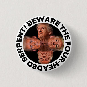 BÓTON REDONDO 2.54CM BOTÃO "SERPENTE DE QUATRO CABEÇAS" TRUMP
