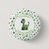 Botão St Patricks Lucky One Dinosaur