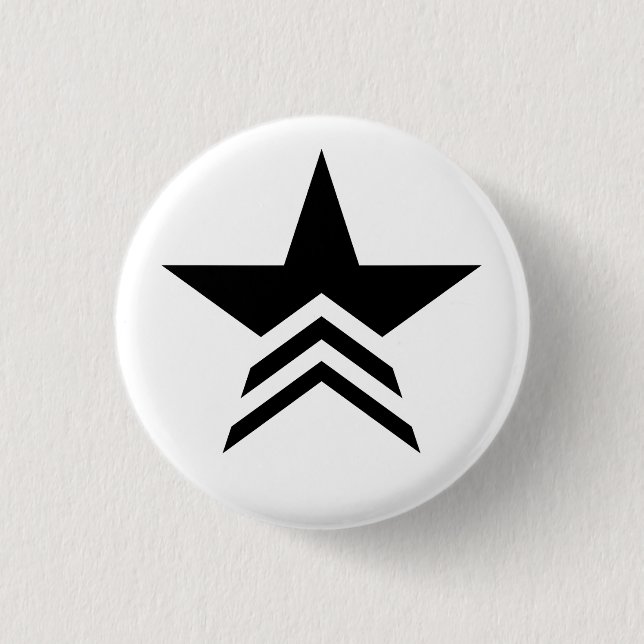 Bóton Redondo 2.54cm Botão Starcom Preto e Branco (Frente)