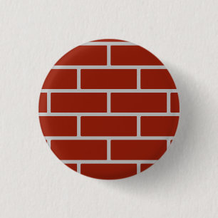 Bóton Redondo 2.54cm Botão Tijolos (Vermelho Brick e Cinzas)