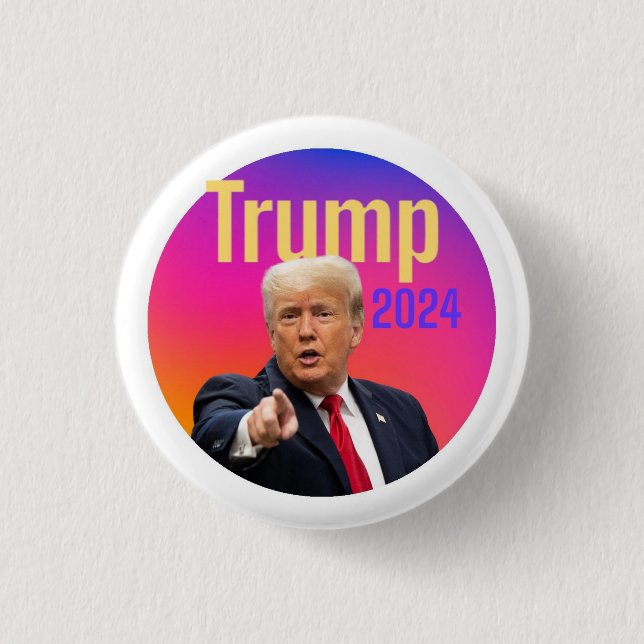 Bóton Redondo 2.54cm Botão Trump 2024 (Frente)