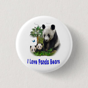 Bóton Redondo 2.54cm Botão Ursos Panda