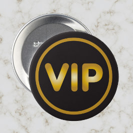 Bóton Redondo 2.54cm Botão VIP dourado a preto