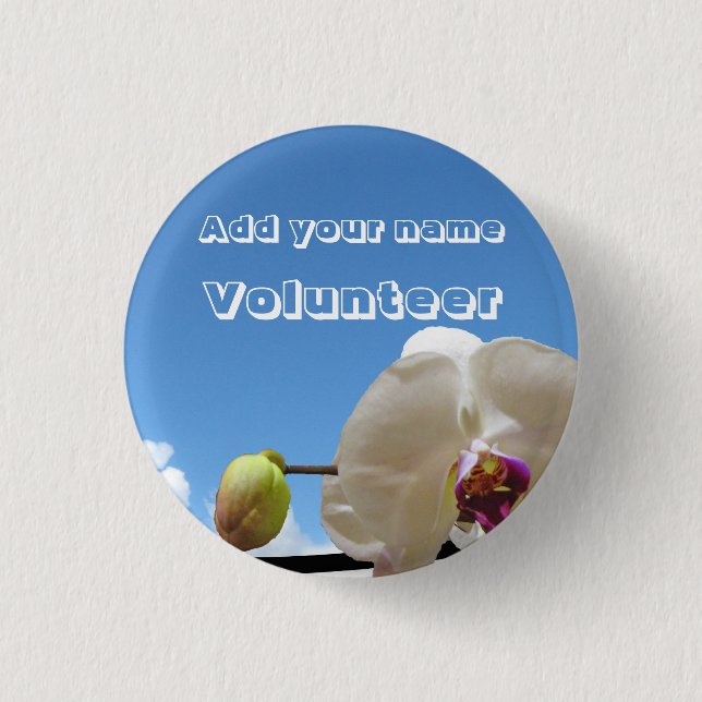 Bóton Redondo 2.54cm Botão voluntário da orquídea (Frente)