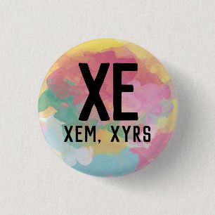Bóton Redondo 2.54cm Botão Xe Xem Xyrs Pronouns