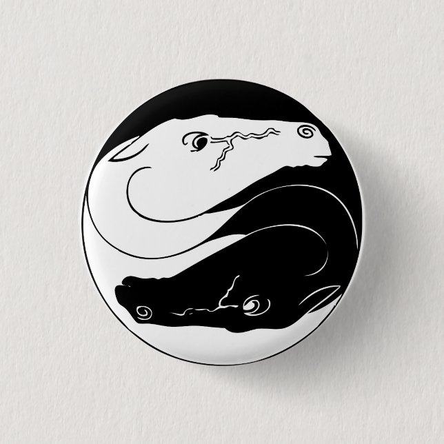 Bóton Redondo 2.54cm Botão Yin Yang (Frente)