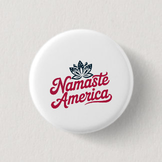 Bóton Redondo 2.54cm Botão Yoga Patriótico da América do Namaste