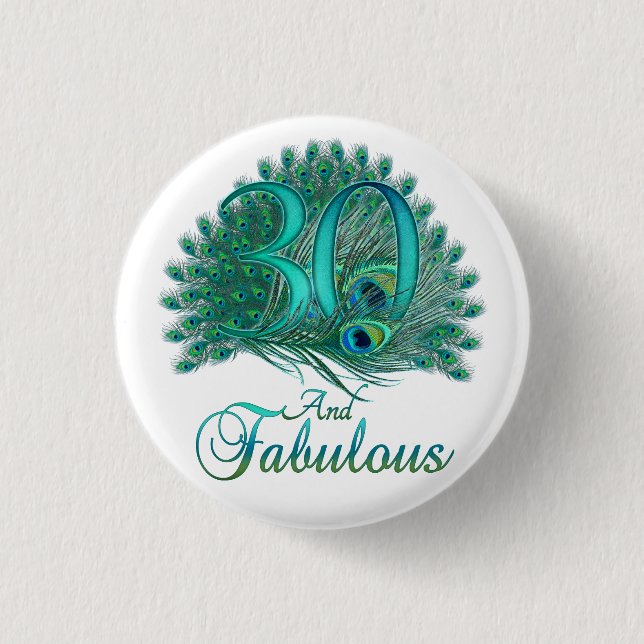 Bóton Redondo 2.54cm Botões aniversário de 30 anos (Frente)