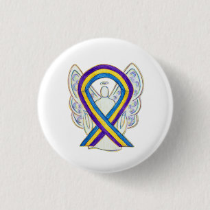 Bóton Redondo 2.54cm Botões Anjo de Sensibilização do Cancer da Bexi