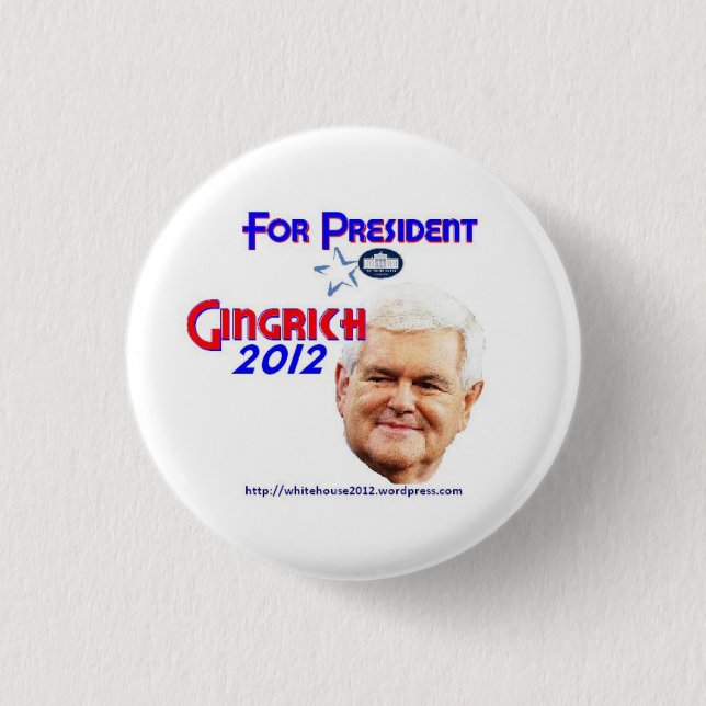 Bóton Redondo 2.54cm Botões da campanha de Newt Gingrich (Frente)