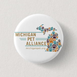 Bóton Redondo 2.54cm Botões de Impressão de Pata do Michigan