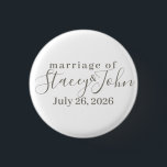 Bóton Redondo 2.54cm Botões de noiva simples<br><div class="desc">Uma opção de excelente para o seu dia especial. Use a modelo para personalizar.</div>