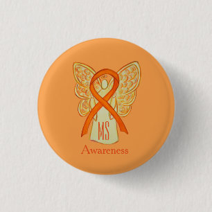 Bóton Redondo 2.54cm Botões Personalizados do Anjo Laranja de Fita de
