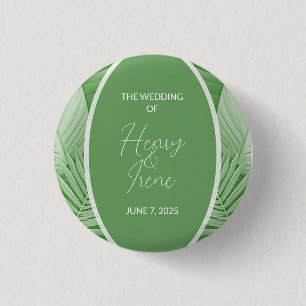 Bóton Redondo 2.54cm Botões Tropicais de Casamento