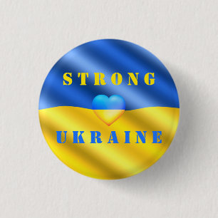 Bóton Redondo 2.54cm Botões Ucranianos Suportam Ucrânia - Liberdade