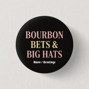 Bóton Redondo 2.54cm Bourbon Bets & Big Hats Retro Social Club Cavalo